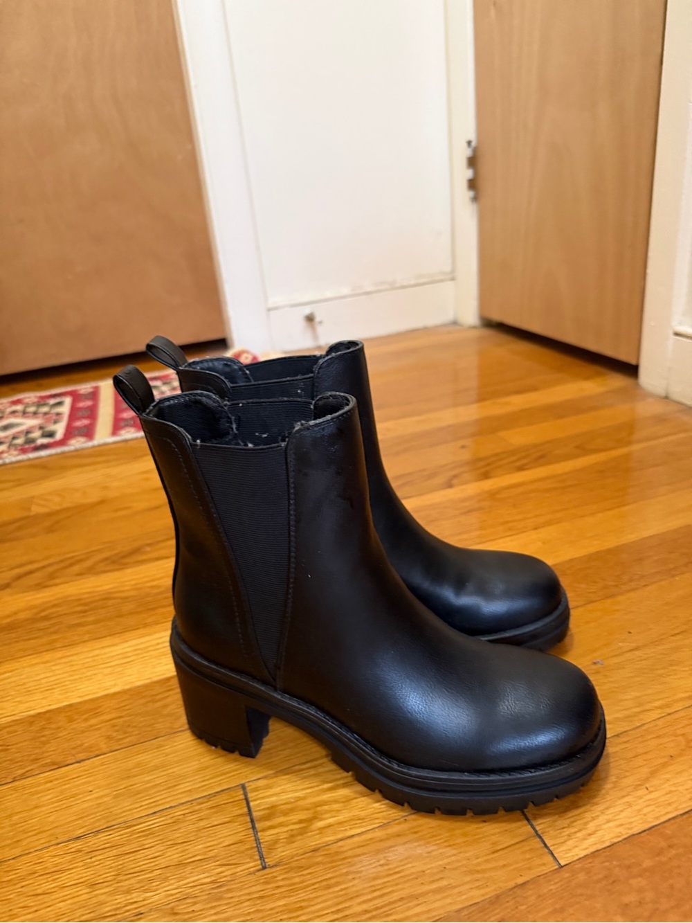 MIA Black Chelsea Lug-Sole Ankle Boots